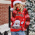 Christmas Women Pullover Sweater Santa Claus Embroidery Crew Neck Knit Sweater, Size: M(Red)