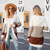 Women Casual Mid-Length Hooded Knit Cardigan Jacket, Size: M(Orange Red)