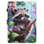 For iPad 10.2 2020/2019 / Air 10.5 Colored Drawing Stitching Leather Tablet Smart Case(Raccoon)