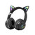 BT612 LED Cat Ear Single Sound Folding Bluetooth Earphone with Microphone(Black)