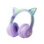 BT612 LED Cat Ear Single Sound Folding Bluetooth Earphone with Microphone(Purple)