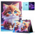 For Lenovo Tab M10 HD Gen 2 X306X Colored Drawing Stitching Leather Tablet Smart Case(Yellow Cat)