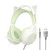 G35 Cute Cat RGB Head-mounted Wired Gaming Earphone(Green)