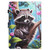 For Samsung Galaxy Tab S6 Lite Colored Drawing Stitching Leather Tablet Smart Case(Raccoon)