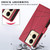 For OPPO Reno9 PU Genuine Leather Texture Embossed Line Phone Case(Red)