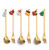 2pcs /Pack Christmas Mixing Spoon Fruit Fork With Pendant Flatware, Style: Snowman (Blue Box)