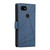 For Google Pixel 3a PU Genuine Leather Texture Embossed Line Phone Case(Blue)