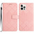 For iPhone 13 Pro Rhombic Grid Texture Leather Phone Case(Pink)