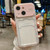 For iPhone 15 Plus Large Window PC Hybrid TPU Phone Case with Card Slot(Pink) For iPhone 15 Plus Large Window PC Hybrid TPU Phone Case with Card Slot(Pink)