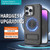 For iPhone 14 Pro Max Carbon Fiber Texture PC + TPU Phone Case with Metal Holder(Blue)
