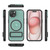 For iPhone 15 Carbon Fiber Texture PC + TPU Phone Case with Metal Holder(Green)