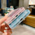 For iPhone 15 Plus Large Window Gradient Glitter Phone Case with Card Slot(Black)