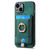 For iPhone 14 Plus Retro Splitable Magnetic Card Bag Leather Phone Case(Green)