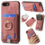 For iPhone 7 / 8/ SE 2022 Retro Splitable Magnetic Card Bag Leather Phone Case(Pink)