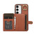 For Samsung Galaxy Galaxy S23 5G Brushed Texture Wallet Ring Holder Phone Case(Brown)