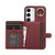 For Samsung Galaxy Galaxy S22+ 5G Brushed Texture Wallet Ring Holder Phone Case(Dark Red)