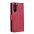 For Realme 10 Pro 5G PU Genuine Leather Texture Embossed Line Phone Case(Red)