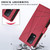 For Realme 8 PU Genuine Leather Texture Embossed Line Phone Case(Red)