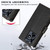 For Realme C53 PU Genuine Leather Texture Embossed Line Phone Case(Black)