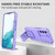 For Samsung Galaxy S22 5G Stereoscopic Holder Sliding Camshield Phone Case(Purple)