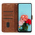 For Samsung Galaxy A15 Skin Feel Stripe Pattern Leather Phone Case with Lanyard(Brown)