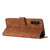 For Samsung Galaxy A15 Skin Feel Stripe Pattern Leather Phone Case with Lanyard(Brown)