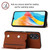 For OPPO A38 4G/A18 4G Skin Feel PU + TPU + PC Card Slots Phone Case(Brown)