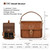 Cwatcun D80 Retro Leather Camera Shoulder Bag, Size:22 x 16 x 12cm Faux Leather Small(Brown)