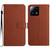 For Xiaomi 13 Rhombic Grid Texture Leather Phone Case(Brown)