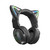 VJ371 Tuya RGB Cat Ear Wireless Bluetooth Earphone with Detachable Microphone(Black)