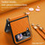 For Samsung Galaxy Z Flip3 5G SULADA Elegant Rhombic Texture Folding Phone Case with Lanyard(Orange)