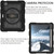 For iPad Air 2020 / 2022 10.9 Silicone Hybrid PC Shockproof Tablet Case with Shoulder Strap(Black)