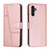 For Samsung Galaxy A05s Stitching Calf Texture Buckle Leather Phone Case(Pink)