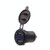 Universal Car Dual Port USB Charger Power Outlet Adapter 4.2A 5V IP66 with LED Digital Voltmeter + 60cm Cable(Blue Light)