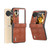 For OPPO Find N3 Flip ABEEL Hinge Weave Plaid PU Phone Case(Brown)