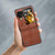 For OPPO Find N3 Flip ABEEL Hinge Weave Plaid PU Phone Case(Brown)
