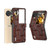 For OPPO Find N3 Flip ABEEL Hinge Genuine Leather Mahjong Pattern Black Edge Phone Case(Brown)