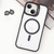 For  iPhone 14 Plus MagSafe Acrylic Hybrid TPU Holder Phone Case with Lens film(Black)