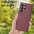 For Samsung Galaxy S22 Ultra 5G Litchi Pattern Stitched Side-mounted Phone Case(Dark Red)
