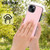 For iPhone 14 Litchi Pattern Stitched Side-mounted Phone Case(Pink)