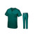 Women Grooming Pet Dental Work Clothes Short-Sleeved Top + Pants Set, Size: XXXL(Dark Green)