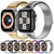 For Apple Watch SE 2023 44mm Bamboo Magnetic Stainless Steel Metal Watch Strap(Titanium Color)