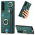 For Samsung Galaxy S23 FE 5G Retro Skin-feel Ring Card Bag Phone Case with Hang Loop(Green)