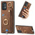 For Samsung Galaxy A32 4G Retro Skin-feel Ring Card Bag Phone Case with Hang Loop(Brown)