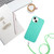 For iPhone 14 Wheat MagSafe Magnetic Straw Material + TPU Phone Case with Lanyard(Green)