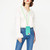 For iPhone 14 Wheat MagSafe Magnetic Straw Material + TPU Phone Case with Lanyard(Green)
