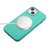 For iPhone 14 Plus Wheat MagSafe Magnetic Straw Material + TPU Phone Case with Lanyard(Green)
