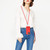 For iPhone 11 Pro Wheat MagSafe Magnetic Straw Material + TPU Phone Case with Lanyard(Red)