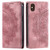 For iPhone XS / S Totem Embossed Magnetic Leather Phone Case(Rose Gold)