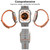 For Apple Watch Series 9 45mm Reverse Buckle Two Color Magnetic Silicone Watch Band(Starlight+Orange)